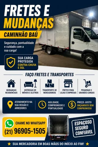 FRETES E MUDANÇAS - CAMINHÃO BAÚ SOU DE GUARATIBA
