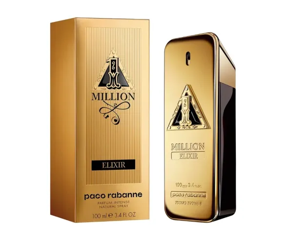 Perfume Masculino 1 Million Elixir, Dourado, Paco Rabanne, 100 ml 