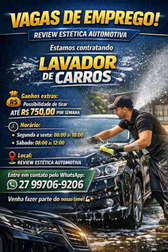 Lava jato, lavador de carros, polimento, VIP