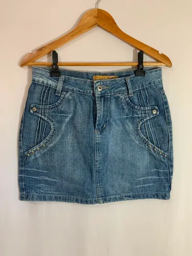 Saia Jeans Azul Clara Tamanho 40 Zezus