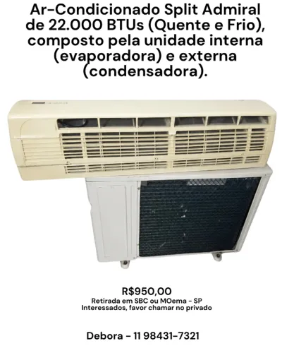 Ar Condicionado 22.000 BTUs - Quente e Frio - Perfeito Estado