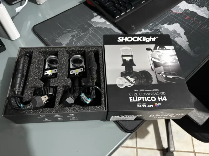 Lâmpada De Led H4 Mini Projetor Canhão Eliptico Shocklight