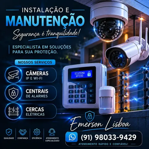 Instalação e manutenção CFTV, Alarmes e Cerca Elétrica