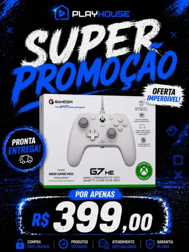 Controle Xbox Séries One PC gamesir G7 HE