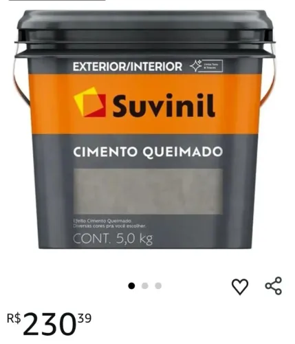 Cimento queimado suvinil.    R$80