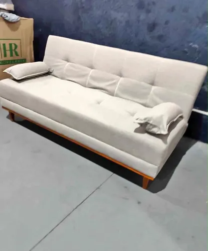 Sofá cama apollo cinza e bege
