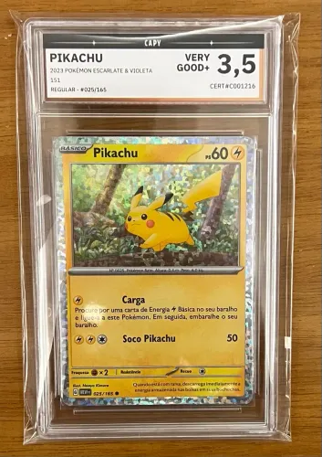 Carta Pokémon Pikachu 025/165 151 Reverse Holo Graduada CAPY 3.5