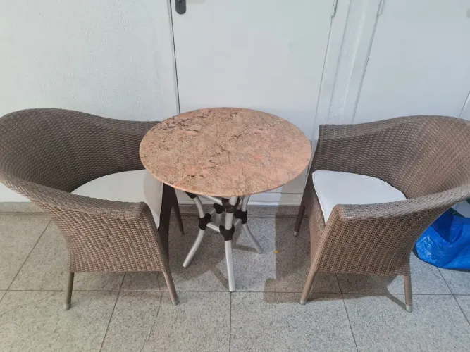 Jogo Mesa Marca Destiny perpeita<br>2 Cadeiras Conjunto jogo de mesa granito Natural