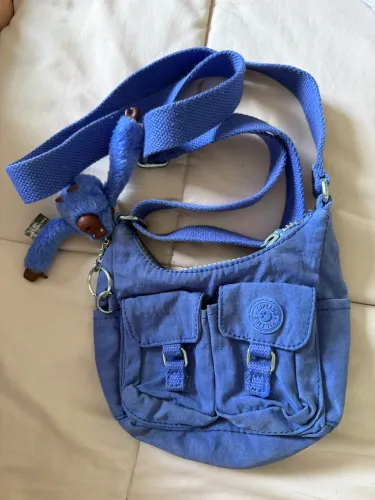 Bolsa Kipling Original Azul - Usada em Bom Estado