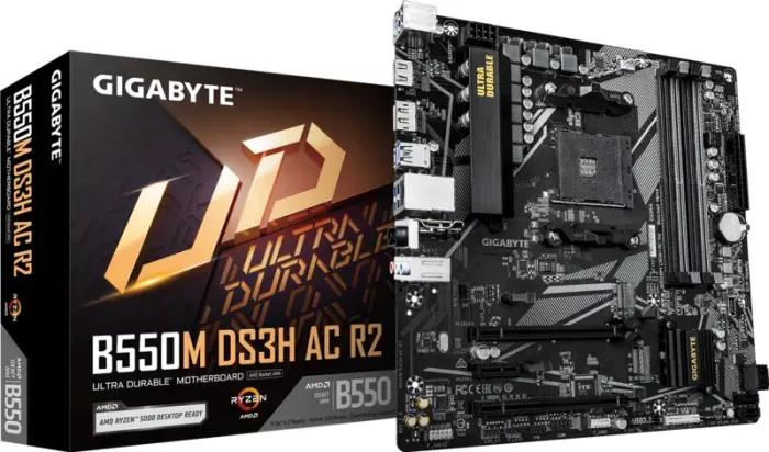 Placa-Mãe Gigabyte B550M DS3H AC R2 - Nova, com Garantia