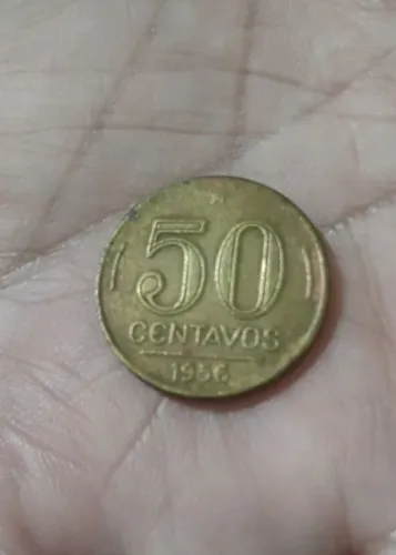 Moeda de 50  entavos de 1956  reversa