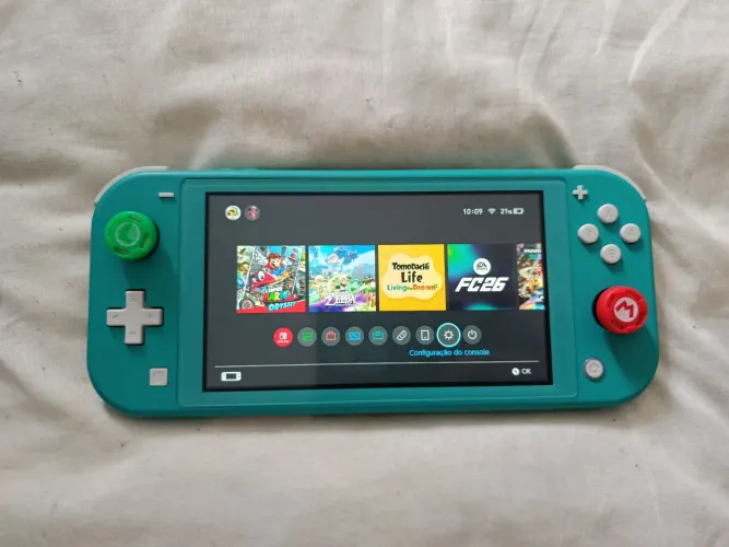 SWITCH LITE DESBLOQUEADO + Cartão De 256gb (seminovo)
