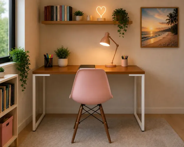 Mesa e cadeira para canto de estudo