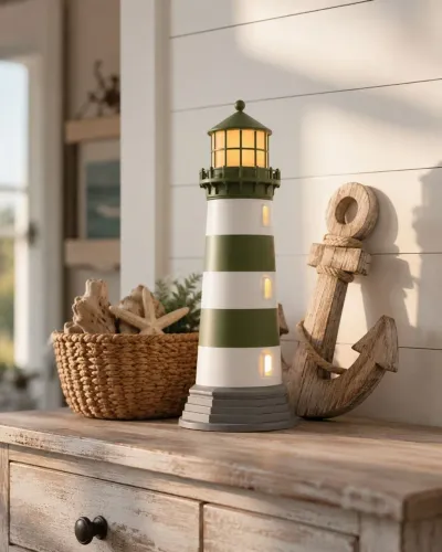 Luminária Abajur Farol Naútico Impressão 3D Luz (Led) Noturna quarto