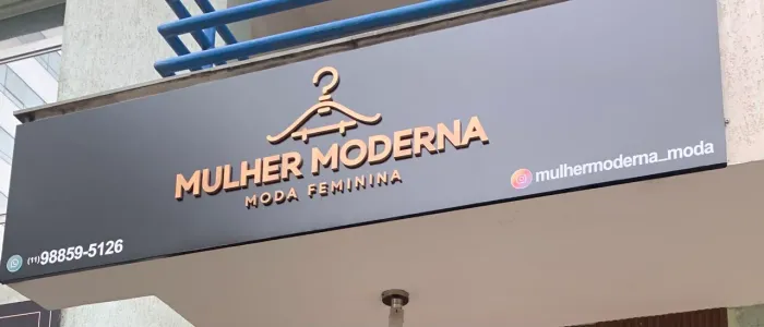 Placa em ACM para comércio