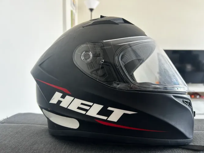 Capacete Para Moto Integral Helt Street Street Polar Preto Tamanho 58