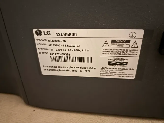 Tv LG 42 com defeito tela para retirada de peças