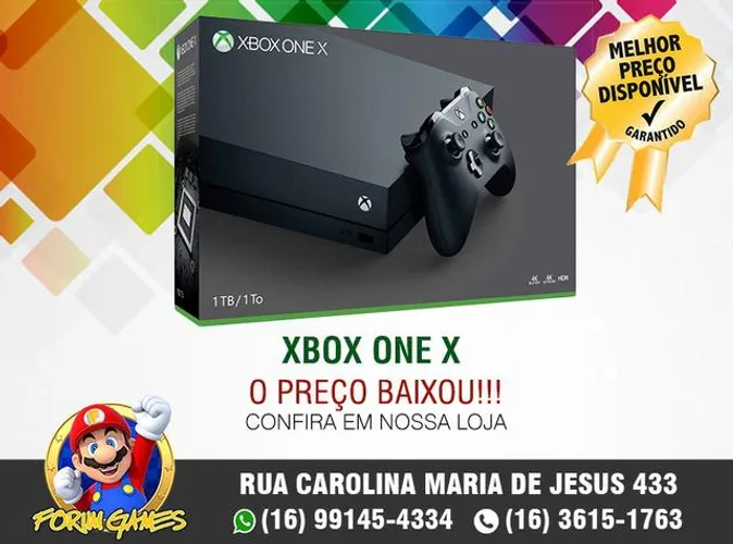 Xbox One X Preto com o Melhor Preço de Ribeirão Preto