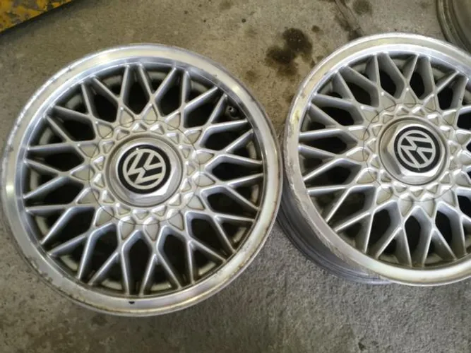 Roda aro 14 volkswagen BBS Prata com borda diamantada 4X100 jogo