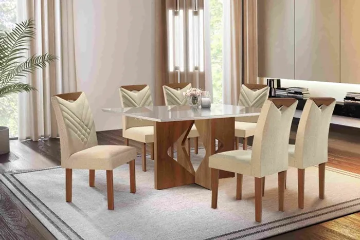 Sala mesa de jantar com 6 cadeiras
