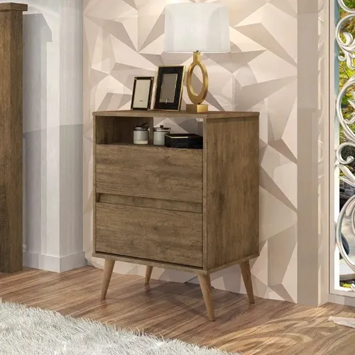 Mesa de Cabeceira Lotus 2 Unids Jequitiba Frete Grátis 