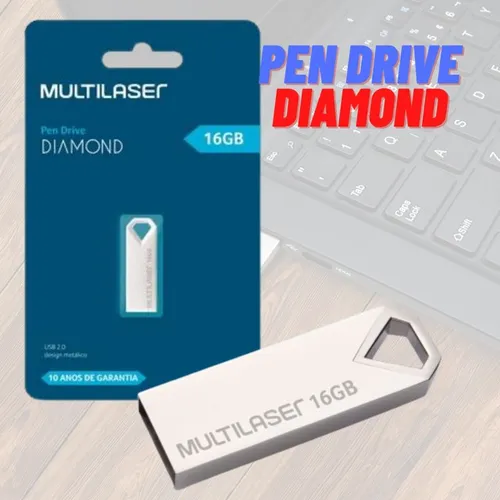 Pen Drive 16Gb USB 2.0 Diamond metálico Pd850 Multilaser