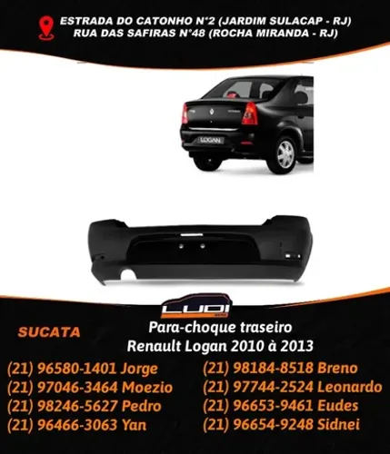 Para-choque traseiro Renault Logan 2010 à 2013