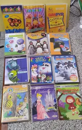 12 DVDs infantis - usados - Diversos
