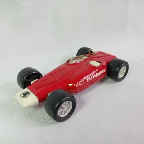 BRINQUEDO ANTIGO DE LATA - carro de corrida Turbine na cor vermelha - Fabricado nos EUA