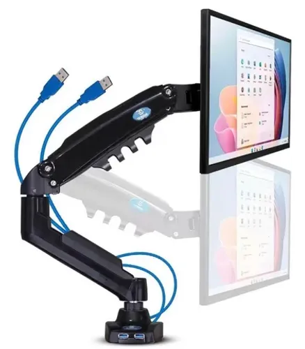 Suporte Monitor Articulado De Mesa Braço Ajustavel Usb 3.0