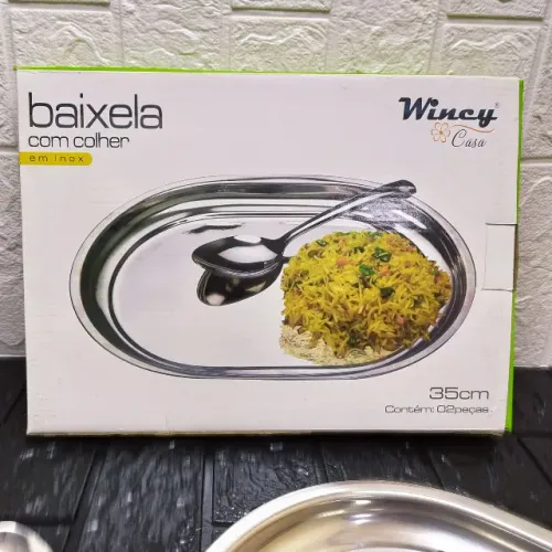 Baixela Bandeja Inox (2pçs) Ixb1309 /0784 C/colher