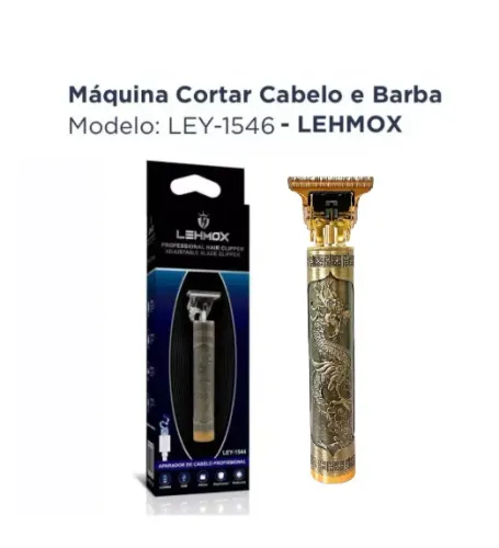 MAQUINA DE CORTAR CABELO SEM FIO HEAR CLIP DETALHE LEHMOX LEY-1544