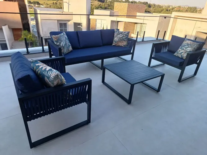 Móveis na fibra sintética corda náutica (chaise espreguiçadeira mesa cadeiras ....