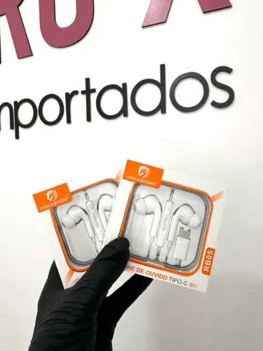 Fone de Ouvido Tipo C HMASTON RB05 Novo - Com 2 Pares de Fones