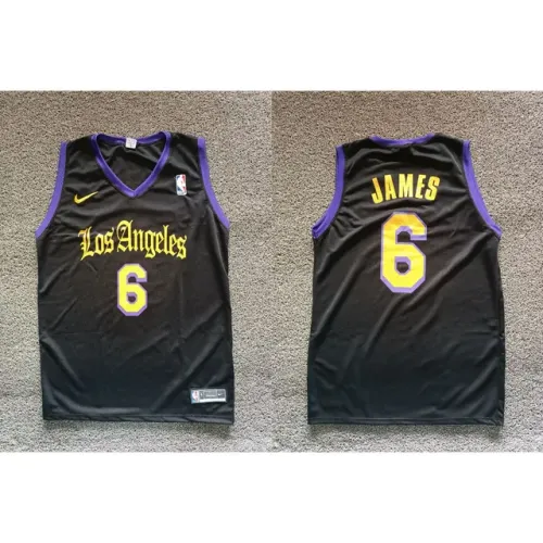 Camiseta Los Angeles Preta e Roxa