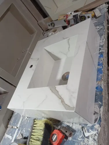 Pia de porcelanato para banheiro (fabricante)