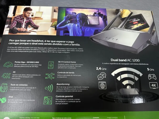 Roteador Intelbras Action 1200 Wi-Fi rápido e confiável