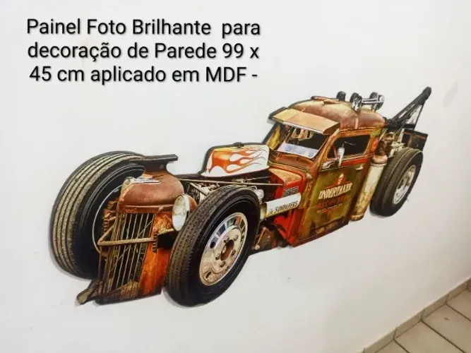 PAINEL DECORATIVO COM FOTO RAT ROD TRUCK UNDERTACKER RECOVERY 99 X 45 CM 