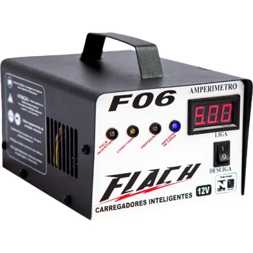 CARREGADOR DE BATERIA F06 06A/12V AUXILIAR DE PARTIDA-Flach