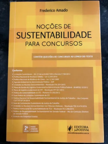 Livro Noções de Sustentabilidade para Concursos - Frederico Amado