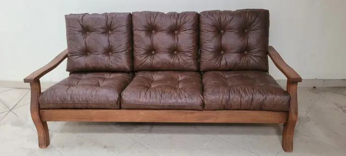 Sofá conjunto de Couro Vintage 3/2 Lugares
