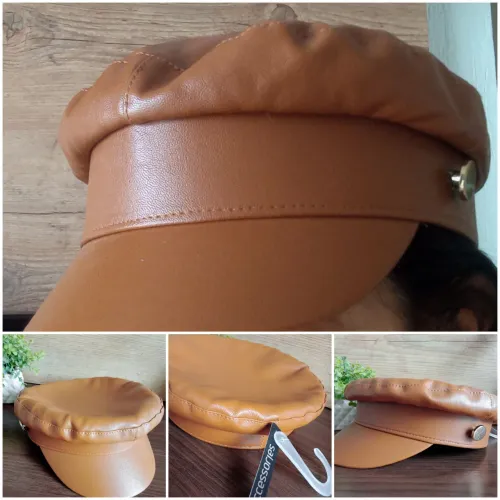 Boina de Couro sintético Marrom