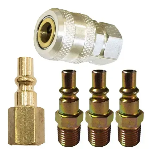 Kit Engate Rápido E Pinos (niple) Compressor Kit 3 Pçs 1/4