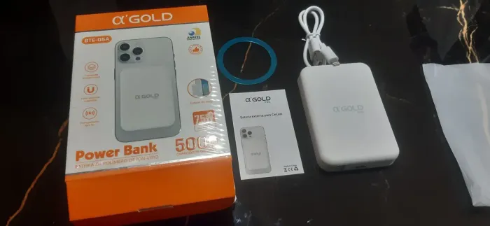 carregador portátil iphone por indução 5.000mAh - 