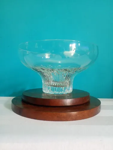 Antiga Fruteira / Centro de Mesa em Cristal e Translúcida