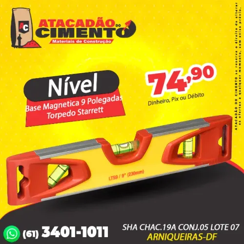 Nível Base Magnetica 9 Polegadas Torpedo Starrett