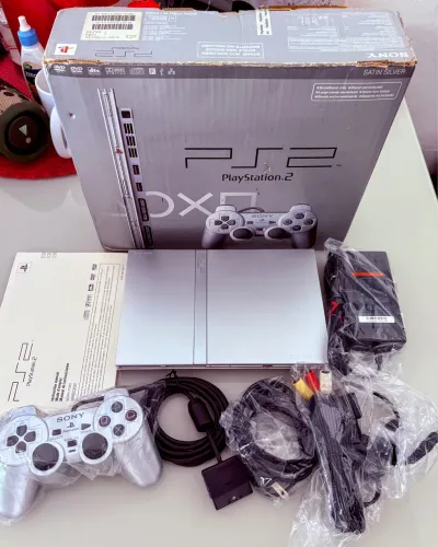 Videogame antigo Playstation 2 Ps2 Prata Desbloqueado Matrix completo pronto para jogar!