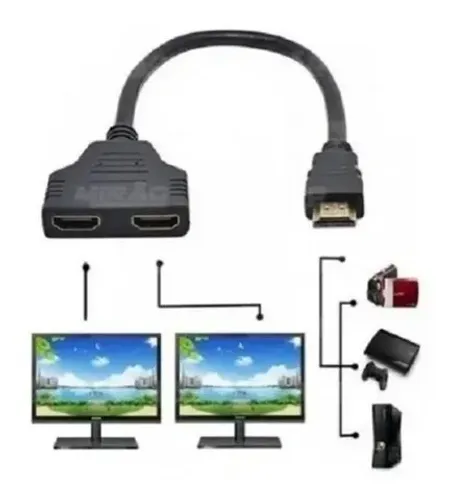 Adaptador hdmi Divisor 2 Hdmi Macho Para 2 Hdmi Fêmea Adaptador Hdmi
