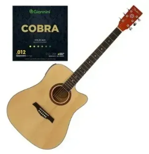 Violão eletro-acústico Shelter + Encordamento Violão aço cobra 012