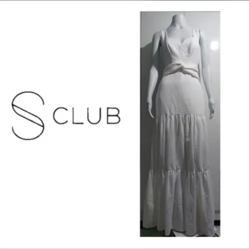 S Club vestido longo branco